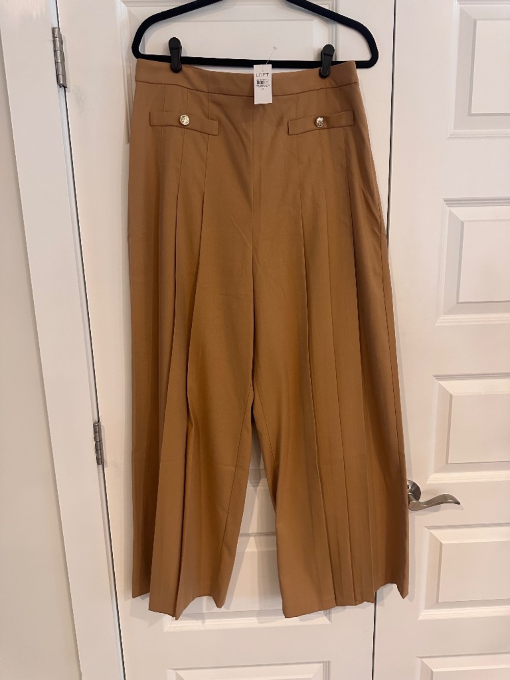 Loft pleated wide leg pant